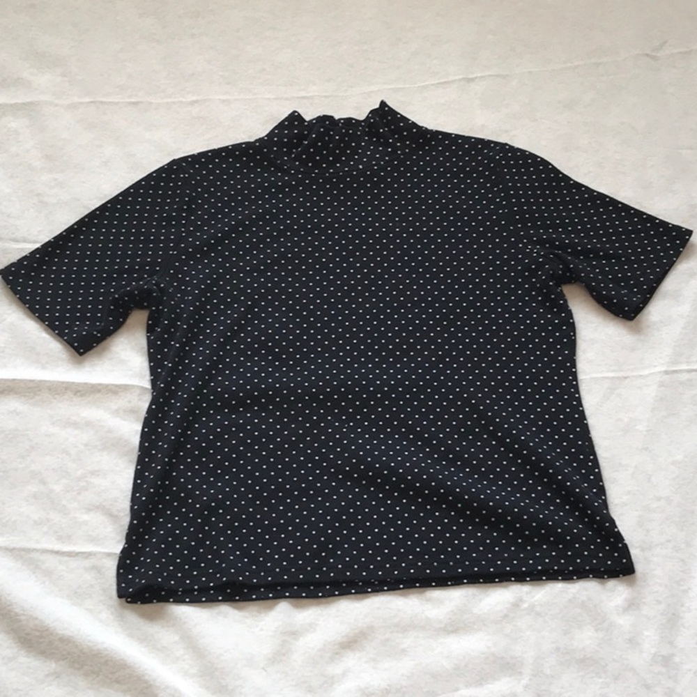 Dotted Mock Neck Top